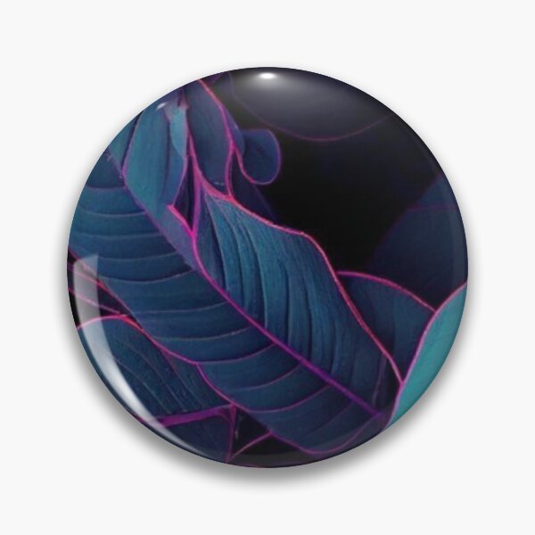 Item preview, Neon Tropical Leaves - Cyberpunk Blue and Purple Palm Foliage designed and sold by LYAN-STORE.