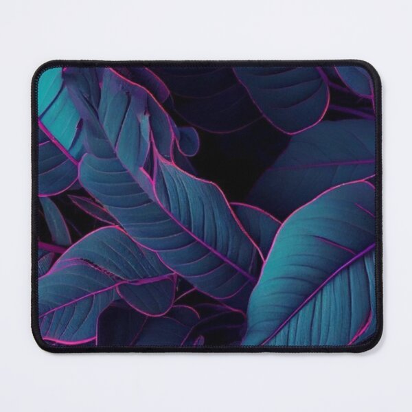 Item preview, Neon Tropical Leaves - Cyberpunk Blue and Purple Palm Foliage designed and sold by LYAN-STORE.