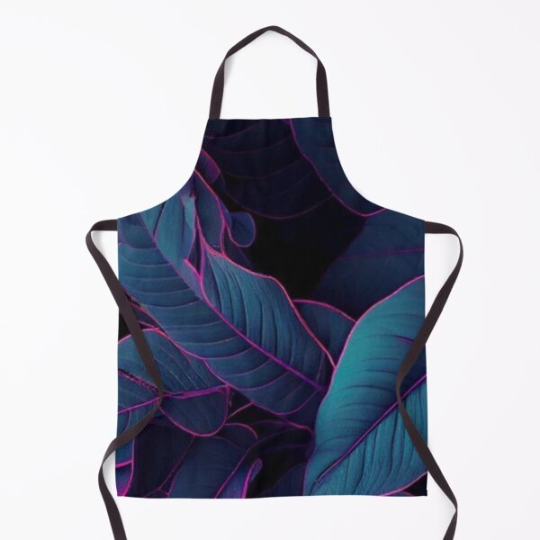 Item preview, Neon Tropical Leaves - Cyberpunk Blue and Purple Palm Foliage designed and sold by LYAN-STORE.