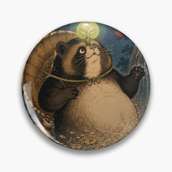 Item preview, Leaf Transformation - Vintage Japanese Tanuki Ukiyo-e Woodblock designed and sold by bapupa.