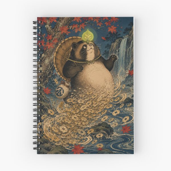 Item preview, Leaf Transformation - Vintage Japanese Tanuki Ukiyo-e Woodblock designed and sold by bapupa.