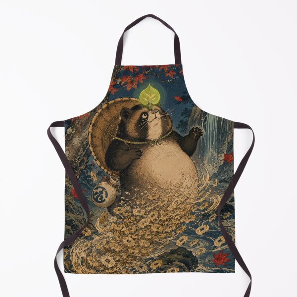 Item preview, Leaf Transformation - Vintage Japanese Tanuki Ukiyo-e Woodblock designed and sold by bapupa.
