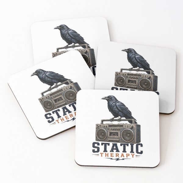 Item preview, Static Therapy Retro Boombox Raven Design designed and sold by the-dovlat.