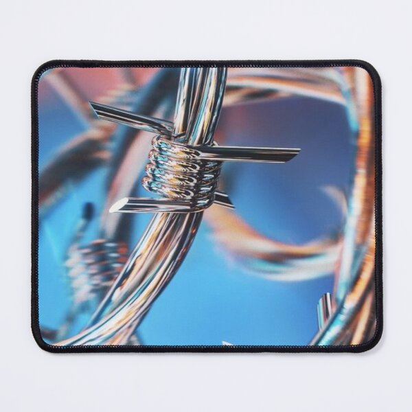 Item preview, Y2K Chrome Barbed Wire - Abstract Cyber Grunge Texture designed and sold by LYAN-STORE.