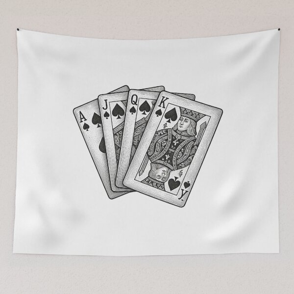 Item preview, Royal Flush Spades Poker Cards Vintage Casino Design designed and sold by Kavya Art.