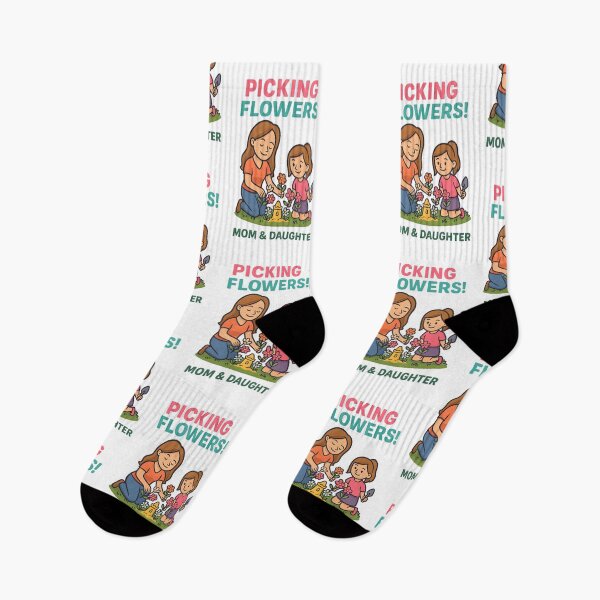 Item preview, Mom and Daughter Picking Flowers  designed and sold by Les-Ink-Studio.