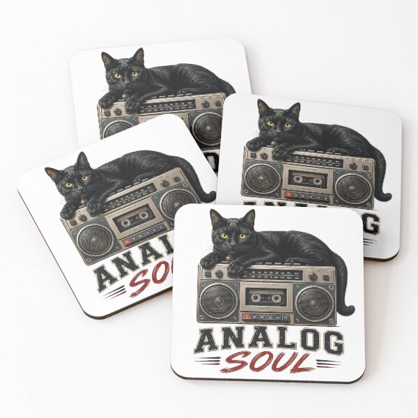 Item preview, Analog Soul Vintage Cat Music Lover Design designed and sold by the-dovlat.