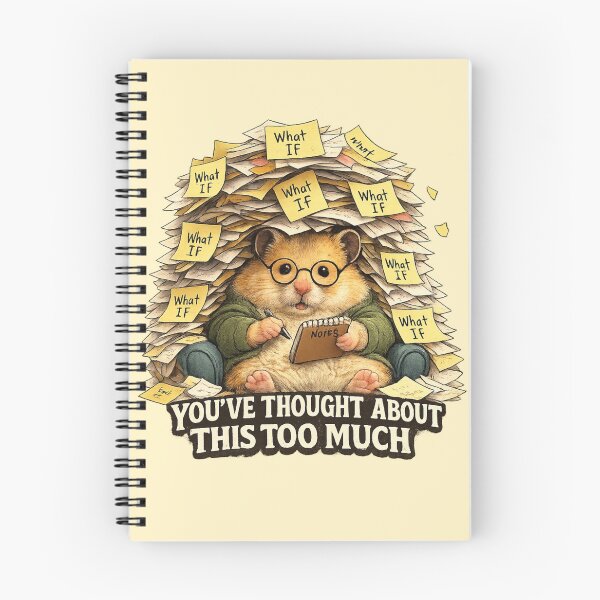 Item preview, Anxious Hamster Overthinker Notebook Gift designed and sold by Gentlestate.
