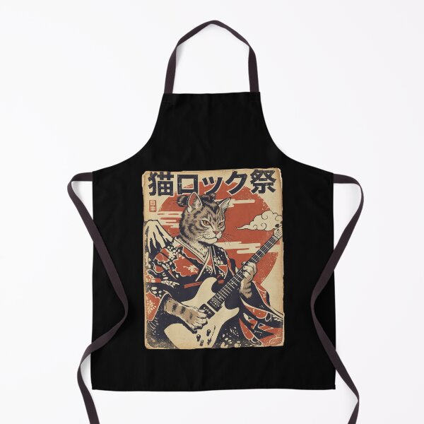 Item preview, Samurai Cat Playing Guitar Vintage Japanese designed and sold by Hedoraxe.