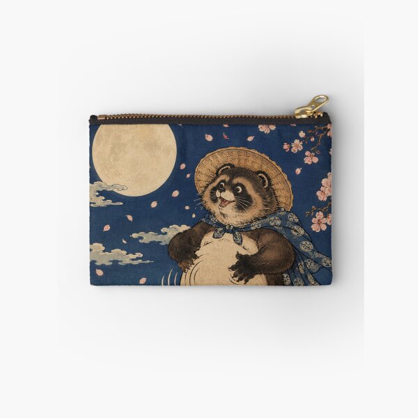 Item preview, Moonlight Drummer - Vintage Japanese Tanuki Ukiyo-e Woodblock designed and sold by bapupa.
