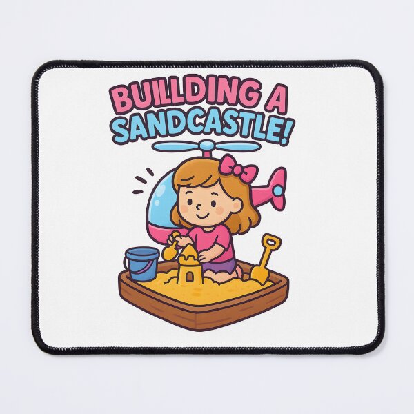 Item preview, Girl Building a Sandcastle – “BUILDING A SANDCASTLE!” designed and sold by Les-Ink-Studio.