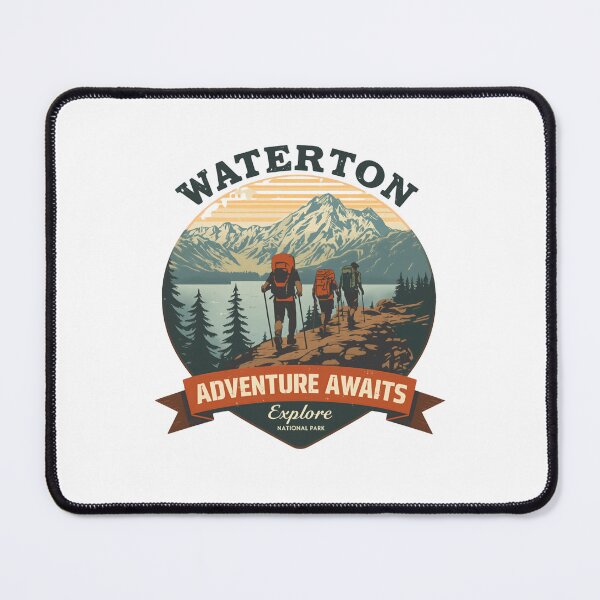 Item preview, Waterton Adventure Awaits Explore National Park Hiker Traveler designed and sold by Simsimah26Parks.
