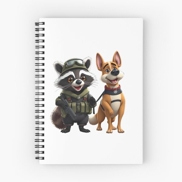 Item preview, Raccoon Commando & Loyal Pup — The Unlikely Patrol Duo designed and sold by Les-Ink-Studio.