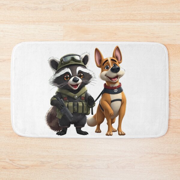 Item preview, Raccoon Commando & Loyal Pup — The Unlikely Patrol Duo designed and sold by Les-Ink-Studio.