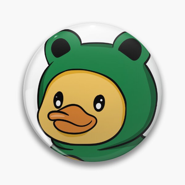 Item preview, Cute Yellow Rubber Duck in Frog Costume - Kawaii Froggy Duckie designed and sold by LYAN-STORE.