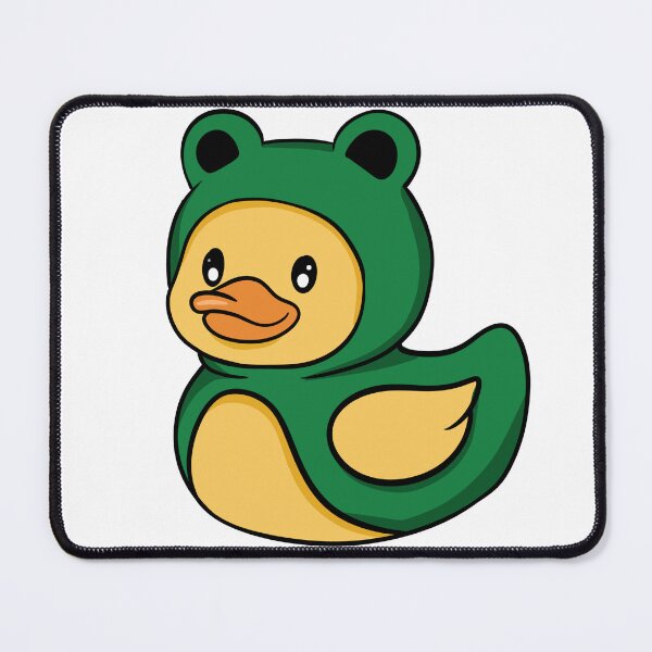 Item preview, Cute Yellow Rubber Duck in Frog Costume - Kawaii Froggy Duckie designed and sold by LYAN-STORE.