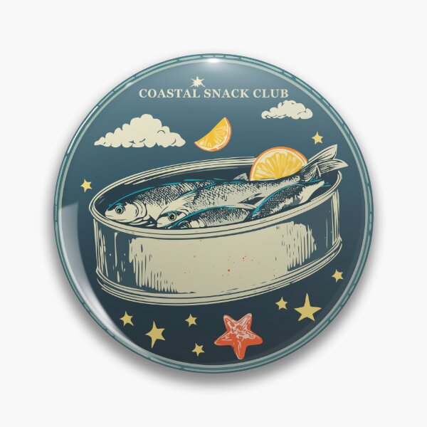 Item preview, Coastal Snack Club Retro Sardine designed and sold by Bear Wolf Design.
