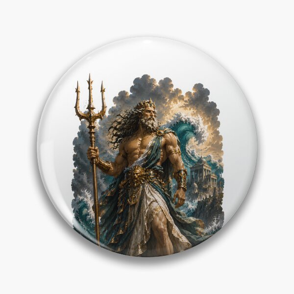 Item preview, Poseidon God of the Sea  Greek Mythology Ocean King Art designed and sold by MythwovenShop.