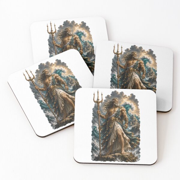 Item preview, Poseidon God of the Sea  Greek Mythology Ocean King Art designed and sold by MythwovenShop.