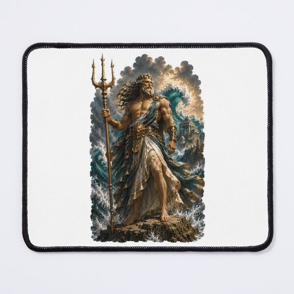 Item preview, Poseidon God of the Sea Greek Mythology Ocean King Art designed and sold by MythwovenShop.