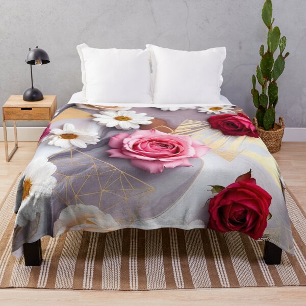 Item preview, Mixed Roses and Daisies Floral Pattern designed and sold by IntelliMindDesigns.