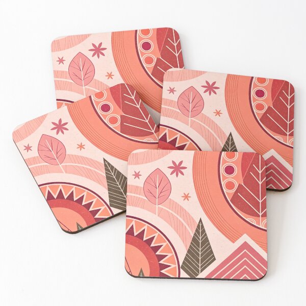 Item preview, Terracotta Boho Botanical Pattern - Folk Art Autumn Geometry designed and sold by LYAN-STORE.