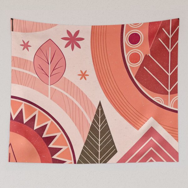 Item preview, Terracotta Boho Botanical Pattern - Folk Art Autumn Geometry designed and sold by LYAN-STORE.