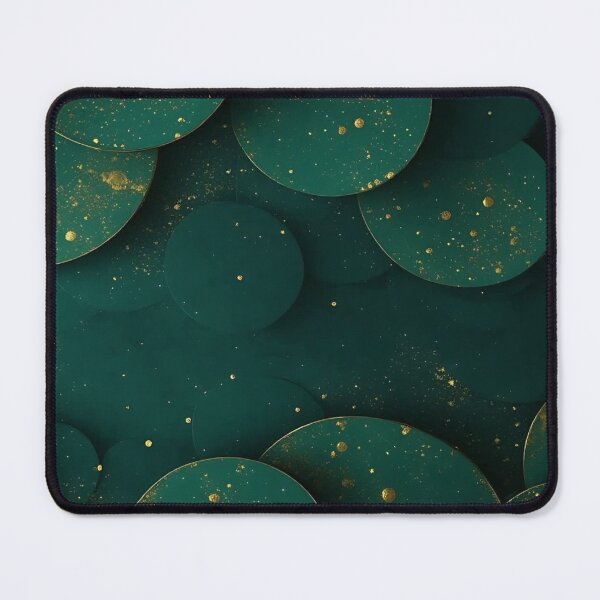 Item preview, Abstract Emerald Green Circles with Gold Dust Texture designed and sold by LYAN-STORE.