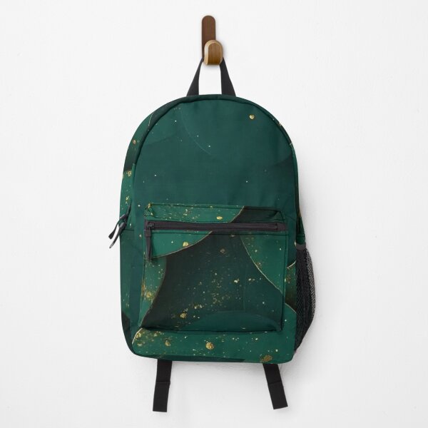 Item preview, Abstract Emerald Green Circles with Gold Dust Texture designed and sold by LYAN-STORE.