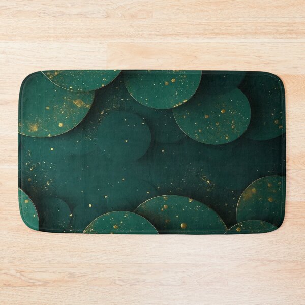 Item preview, Abstract Emerald Green Circles with Gold Dust Texture designed and sold by LYAN-STORE.