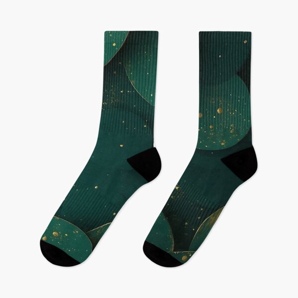 Item preview, Abstract Emerald Green Circles with Gold Dust Texture designed and sold by LYAN-STORE.