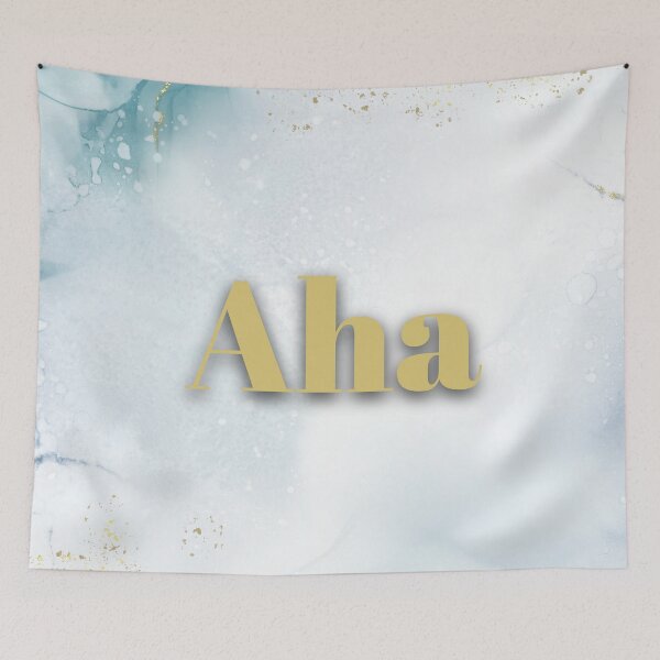 Item preview, The word "Aha" on a blue background designed and sold by Mathe mit Anna.