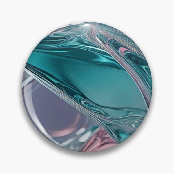 Item preview, Liquid Chrome Crystal Waves - Abstract Pink and Teal Holographic Shapes designed and sold by LYAN-STORE.