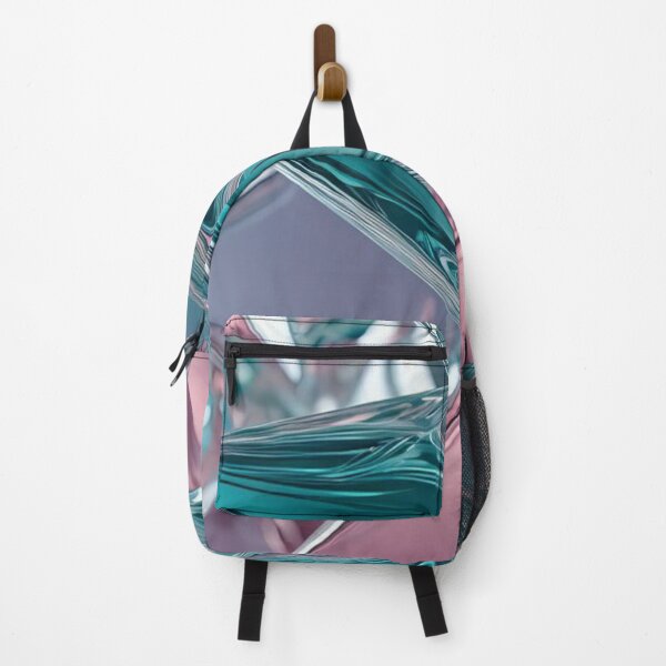 Item preview, Liquid Chrome Crystal Waves - Abstract Pink and Teal Holographic Shapes designed and sold by LYAN-STORE.