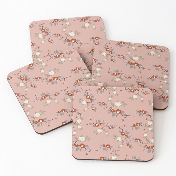 Item preview, Vintage Dusty Rose Camellia Floral Seamless Pattern designed and sold by MOONLIT MIRAGE.