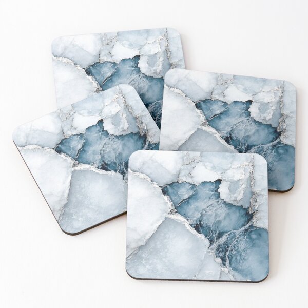 Item preview, Ice Blue Marble Texture - Crushed White Quartz and Agate Mineral Crystals designed and sold by LYAN-STORE.