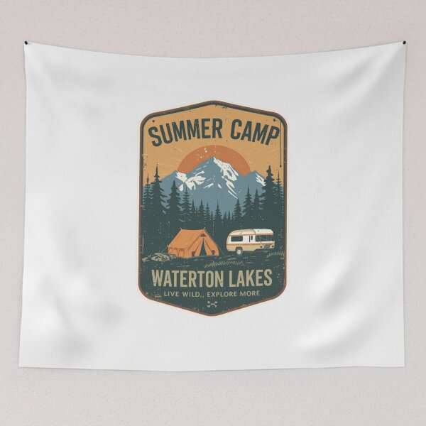Item preview, Summer Camp Waterton Lakes Live Wild, Explore More Outdoor Adventure Camping designed and sold by Simsimah26Parks.