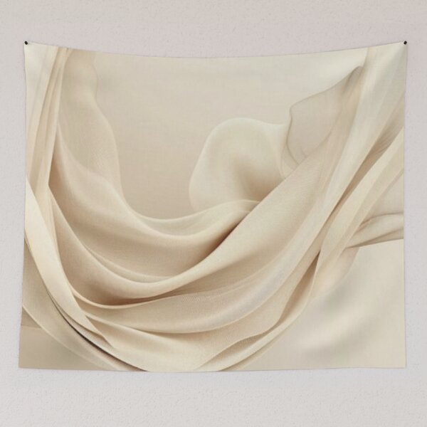 Item preview, Aesthetic Beige Silk Waves - Minimalist Soft Cream Fabric Texture designed and sold by LYAN-STORE.