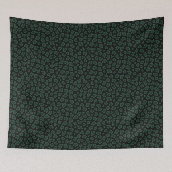 Item preview, Black And Forest Green Leopard Print designed and sold by pattern-archive.