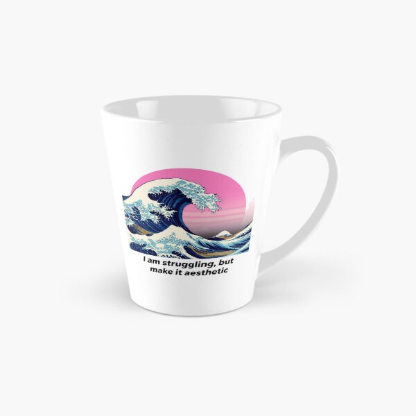 Item preview, Retro Japanese Great Wave Struggling But Aesthetic Quote designed and sold by Goldenhourtees.