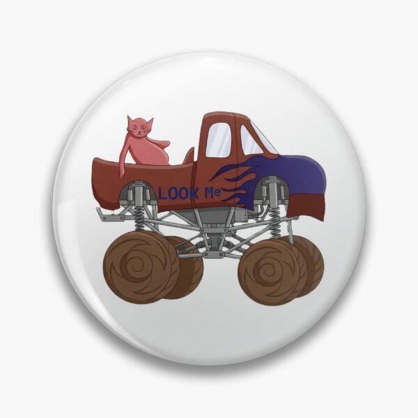 Item preview, Pink Cat on Monster Truck Big Wheels Illustration designed and sold by LeshanArt.