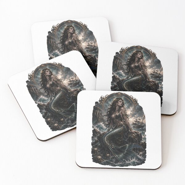 Item preview, Siren of the Dark Seas  Greek Mythology Enchantress Mermaid Art designed and sold by MythwovenShop.