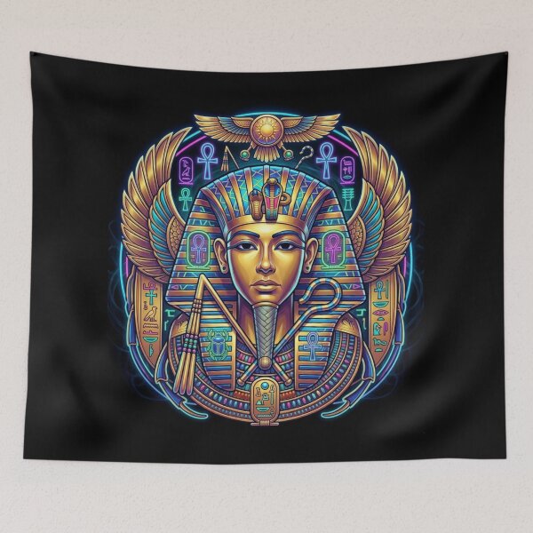 Item preview, Neon Pharaoh: Psychedelic Ancient Egyptian Digital Art designed and sold by Queen Cleopatra.