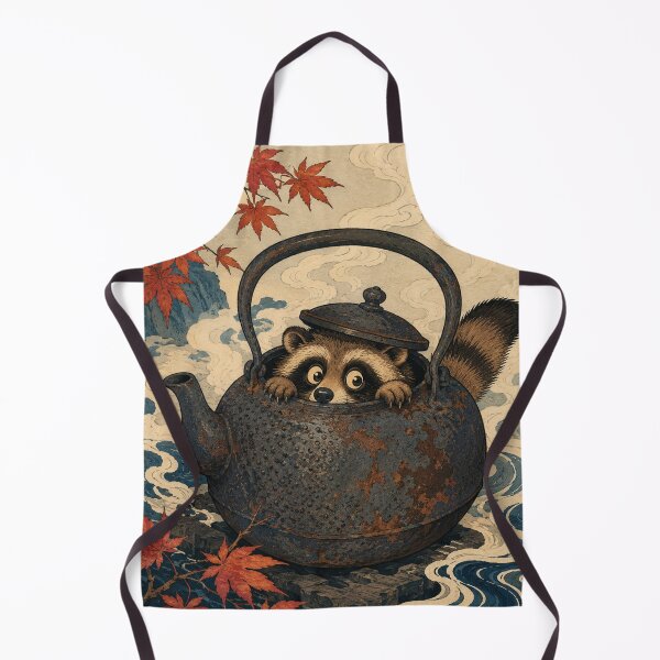 Item preview, Tea Kettle Trick- Vintage Japanese Tanuki Ukiyo-e Woodblock designed and sold by bapupa.