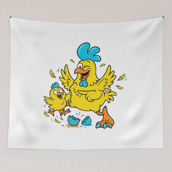 Item preview, Crazy Funny Chicken New Baby Chick Hatching From Egg Cartoon designed and sold by DH-ArtLab.