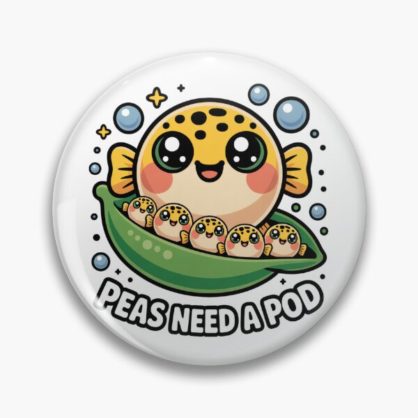 Item preview, Peas Need a Pod Kawaii Puffer Fish Art designed and sold by LukaRealm.