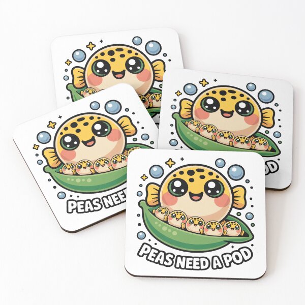 Item preview, Peas Need a Pod Kawaii Puffer Fish Art designed and sold by LukaRealm.