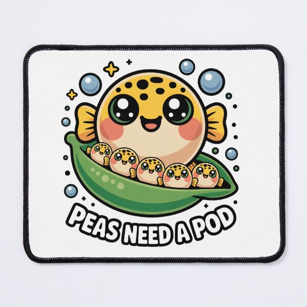 Item preview, Peas Need a Pod Kawaii Puffer Fish Art designed and sold by LukaRealm.