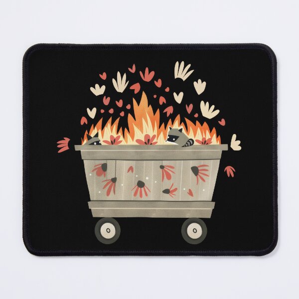 Item preview, Scandinavian Folk Art, Dumpster Fire With Raccoon designed and sold by xiao xuans.