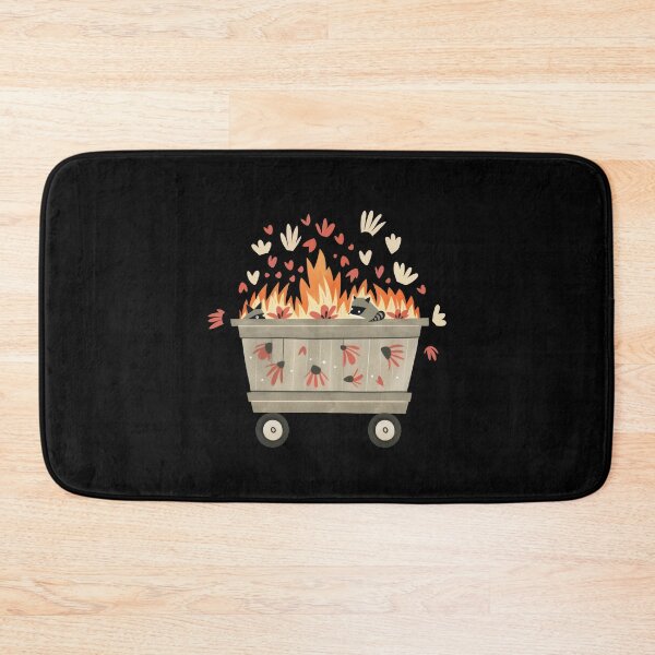 Item preview, Scandinavian Folk Art, Dumpster Fire With Raccoon designed and sold by xiao xuans.
